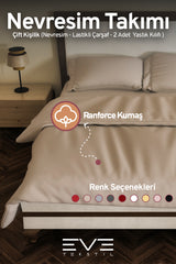Ranforce Çarşaflı Yastık Ve Yorgan Kılıflı Çift Kişilik Nevresim Takımı 200x220 Cm