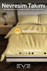 Ranforce Çarşaflı Yastık Ve Yorgan Kılıflı Çift Kişilik Nevresim Takımı 200x220 Cm