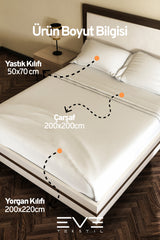 Ranforce Çarşaflı Yastık Ve Yorgan Kılıflı Çift Kişilik Nevresim Takımı 200x220 Cm