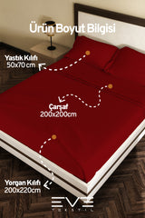 Ranforce Çarşaflı Yastık Ve Yorgan Kılıflı Çift Kişilik Nevresim Takımı 200x220 Cm