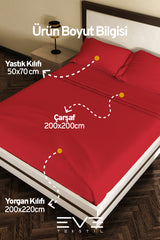 Ranforce Çarşaflı Yastık Ve Yorgan Kılıflı Çift Kişilik Nevresim Takımı 200x220 Cm