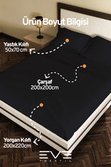 Ranforce Çarşaflı Yastık Ve Yorgan Kılıflı Çift Kişilik Nevresim Takımı 200x220 Cm