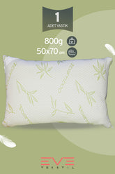 Bamboo Serisi Kılıflı Antialerjik Fermuarlı Yıkanabilir Antialerjik Silikon Elyaf Yastık 50x70cm 800 gr