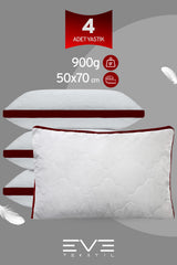 4 Adet Klimax Bordo Serisi Kılıflı Fermuarlı Klimali Antialerjik Silikon Nano Elyaf Yastık 50x70cm