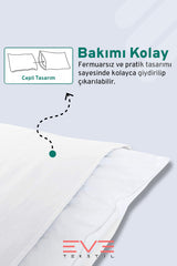 2 Adet RanForce Düz Pamuk Antibakteriyel Yıkanabilir Lüks Yastık Kılıfı 50x70cm