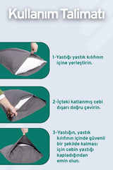 2 Adet RanForce Düz Pamuk Antibakteriyel Yıkanabilir Lüks Yastık Kılıfı 50x70cm