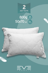 2 Adet Diamant Plus Kılıflı Fermuarlı Yıkanabilir Antialerjik Silikon Elyaf Yastık 50x70cm 800 gr