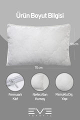 2 Adet Klimax Beyaz Serisi Kılıflı Fermuarlı Klimali Antialerjik Silikon Nano Elyaf Yastık 50x70cm
