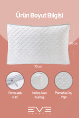 2 Adet Klimax Serisi Kılıflı Fermuarlı Klimali Antialerjik Silikon Nano Elyaf Yastık 50x70cm 900 gr