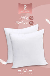 2 Adet Throw Serisi Antialerjik %100 Silikon Elyaf Dolgulu Kırlent Iç Kare Yastık 45x45cm 350gr