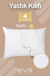 4 Adet Diamon Kapitone Antibakteriyel Fermuarlı Yıkanabilir Otel Lüks Yastık Kılıfı 50x70cm