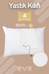 4 Adet Diamon Kapitone Antibakteriyel Fermuarlı Yıkanabilir Otel Lüks Yastık Kılıfı 50x70cm