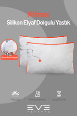 6 Adet Klimax Turuncu Serisi Kılıflı Fermuarlı Klimali Antialerjik Silikon Nano Elyaf Yastık 50x70cm