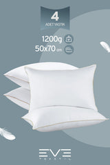 4 Adet Yellow Dream Serisi Fermuarlı Antialerjik Silikon Elyaf Dolgulu Yastık 50x70cm 1200gr