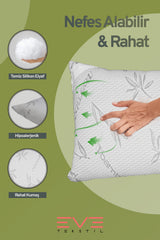 8 Adet Bamboo Gri Serisi Kılıflı Fermuarlı Yıkanabilir Antialerjik Silikon Elyaf Yastık 50x70cm 800 gr