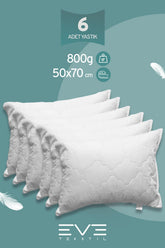 6 Adet Diamant Plus Kılıflı Fermuarlı Yıkanabilir Antialerjik Silikon Elyaf Yastık 50x70cm 800 gr