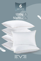 6 Adet Yellow Dream Serisi Fermuarlı Antialerjik Silikon Elyaf Dolgulu Yastık 50x70cm 1200gr
