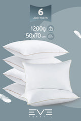 6 Adet Yellow Dream Serisi Fermuarlı Antialerjik Silikon Elyaf Dolgulu Yastık 50x70cm 1200gr