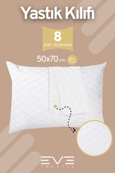 8 Adet Diamon Kapitone Antibakteriyel Fermuarlı Yıkanabilir Otel Lüks Yastık Kılıfı 50x70cm