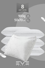8 Adet Klimax Beyaz Serisi Kılıflı Fermuarlı Klimali Antialerjik Silikon Nano Elyaf Yastık 50x70cm