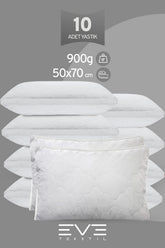 10 Adet Klimax Beyaz Serisi Kılıflı Fermuarlı Klimali Antialerjik Silikon Nano Elyaf Yastık 50x70cm