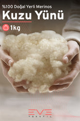 %100 Doğal Merinos Kuzu Yünü 1 Kg