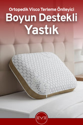 Boyun Destekli Terleme Önleyici Gelato Serisi Fermuarlı Ortopedik Visco YastıkKılıflı Antialerjik Ortopedik Visco Yastık 40x65 Cm