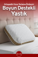 Boyun Destekli Terleme Önleyici Gelato Serisi Fermuarlı Ortopedik Visco YastıkKılıflı Antialerjik Ortopedik Visco Yastık 40x65 Cm