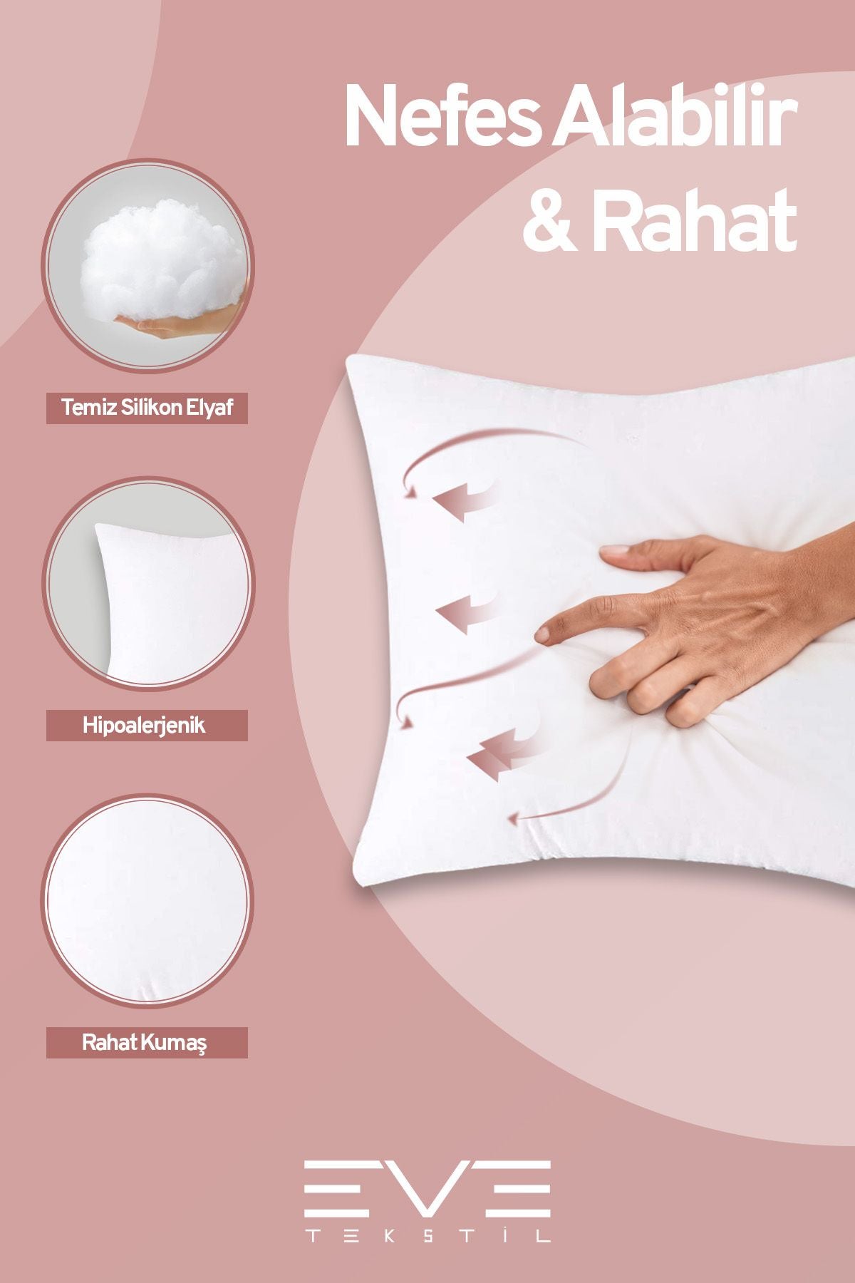 10 Adet Throw Serisi Antialerjik %100 Silikon Elyaf Dolgulu Kırlent Iç Kare Yastık 45x45cm 350gr