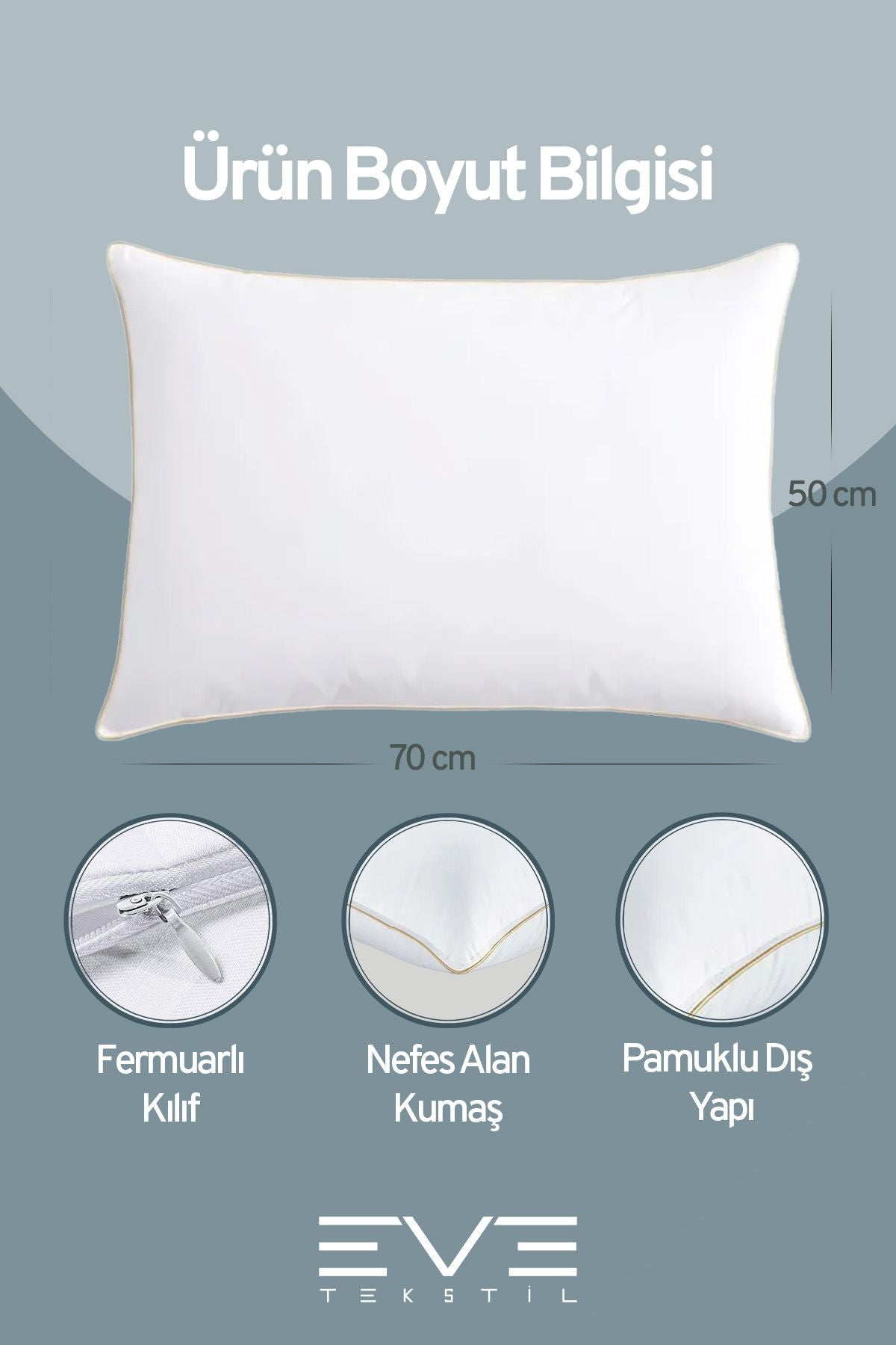 10 Adet Yellow Dream Serisi Fermuarlı Antialerjik Silikon Elyaf Dolgulu Yastık 50x70cm 1200gr
