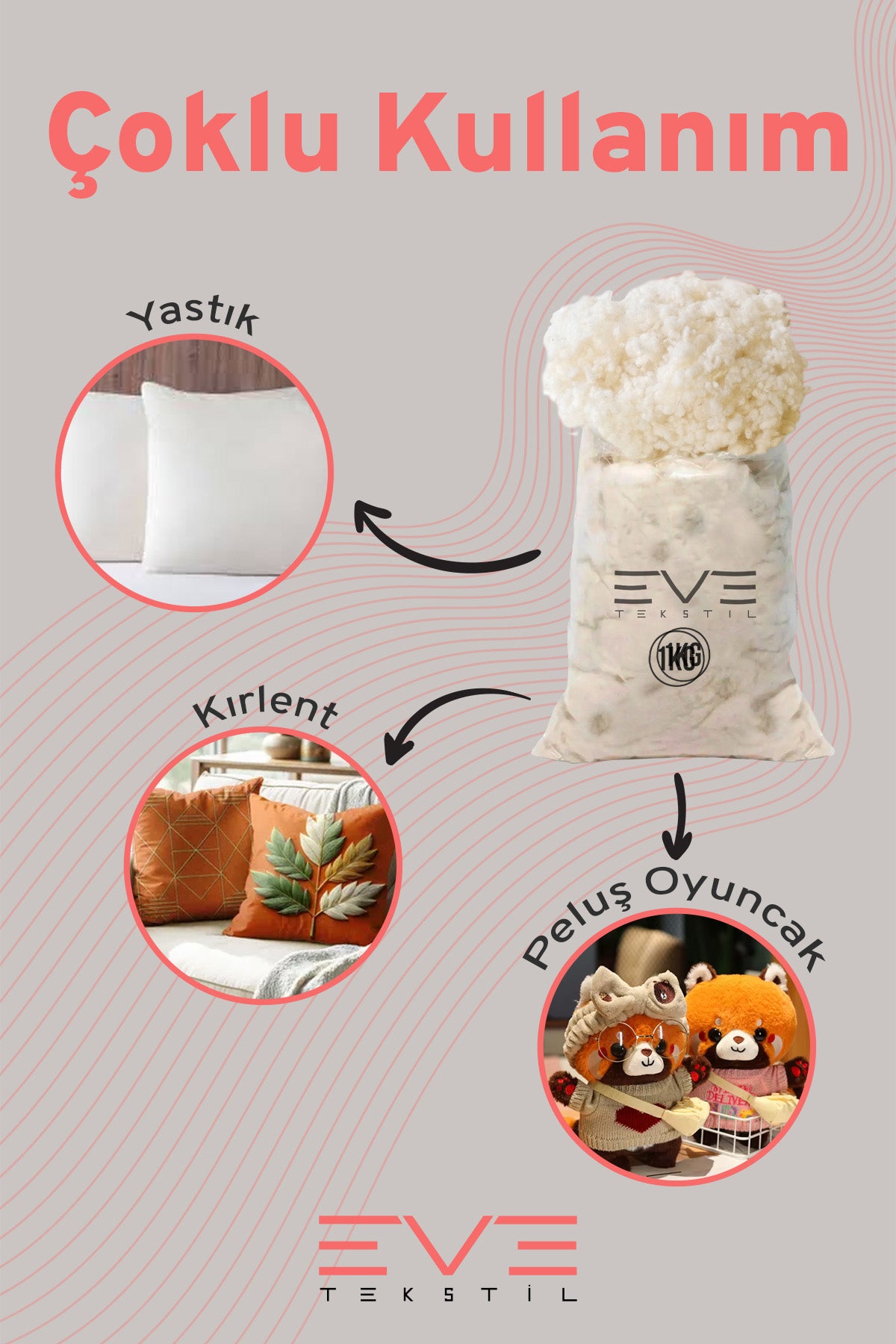 %100 Doğal Boncuk Merinos Kuzu Yünü 1 Kg