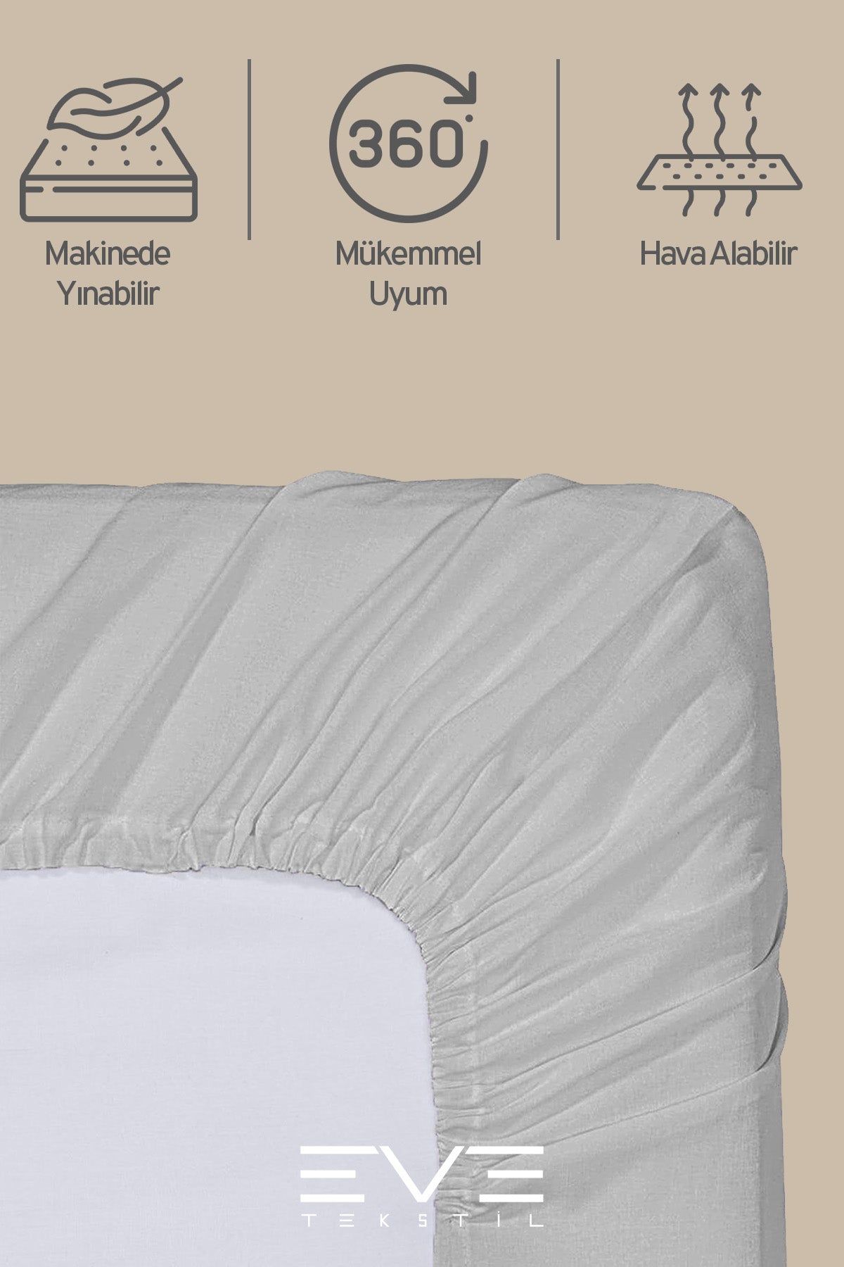 Fitted Yüksek Kaliteli Penye Kumaş Tek Kişilik Lastikli Çarşaf