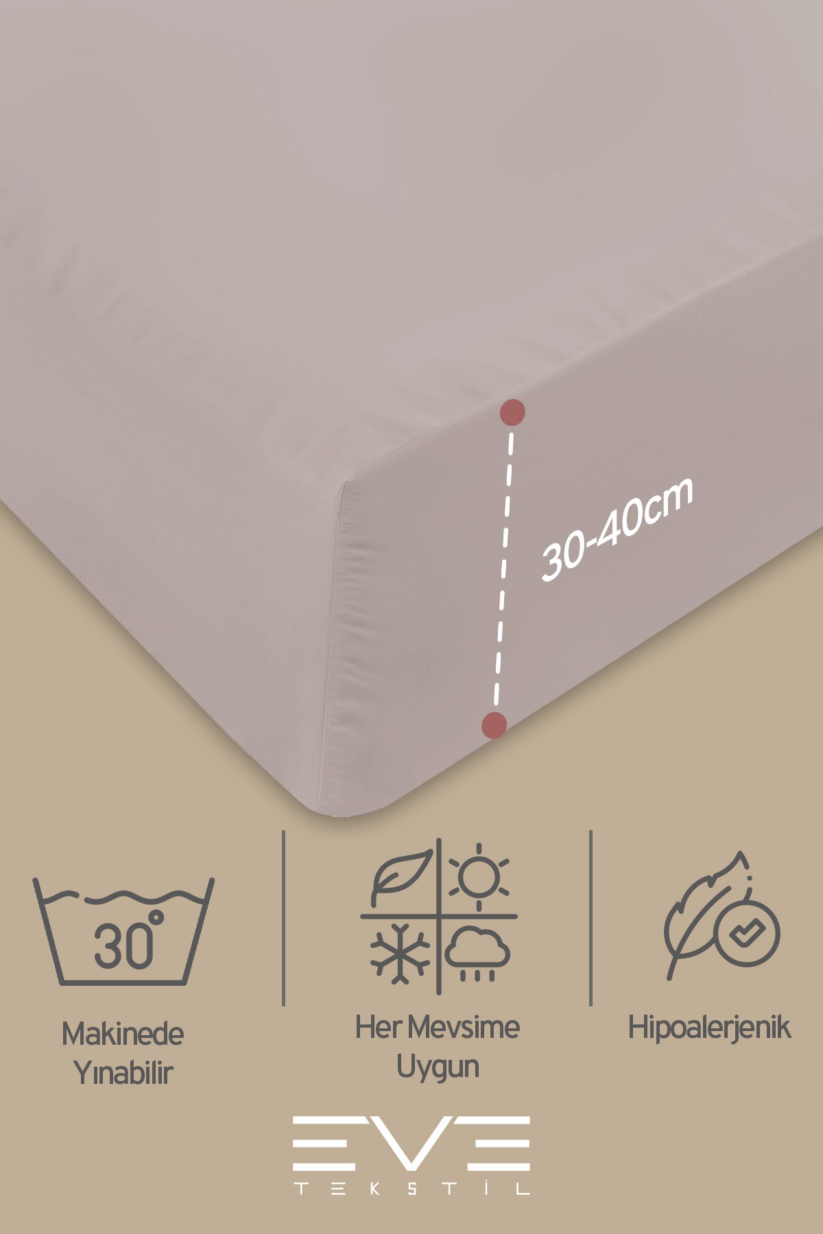 Fitted Yüksek Kaliteli Penye Kumaş Tek Kişilik Lastikli Çarşaf