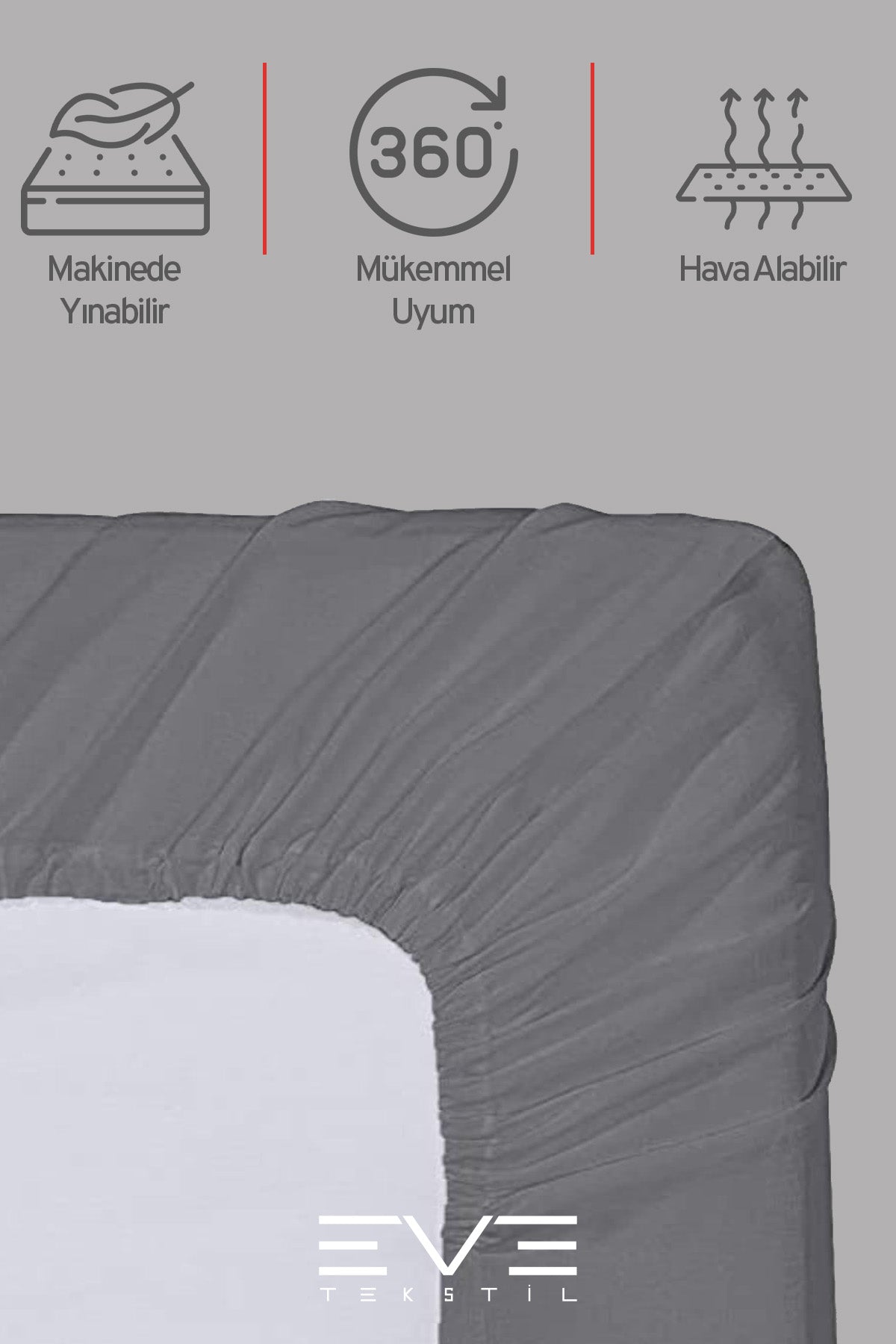 Fitted Yüksek Kaliteli Penye Kumaş Tek Kişilik Lastikli Çarşaf