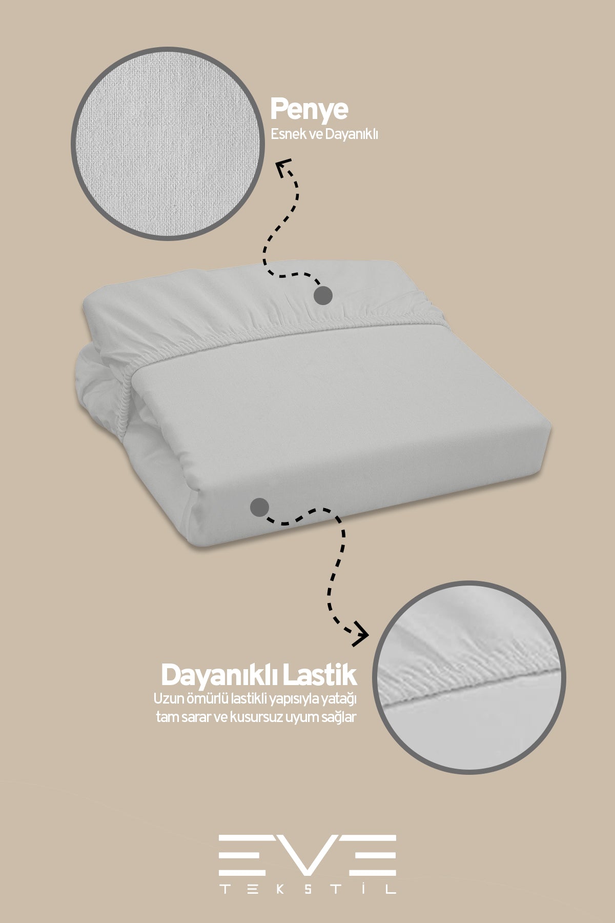Fitted Yüksek Kaliteli Penye Kumaş Tek Kişilik Lastikli Çarşaf