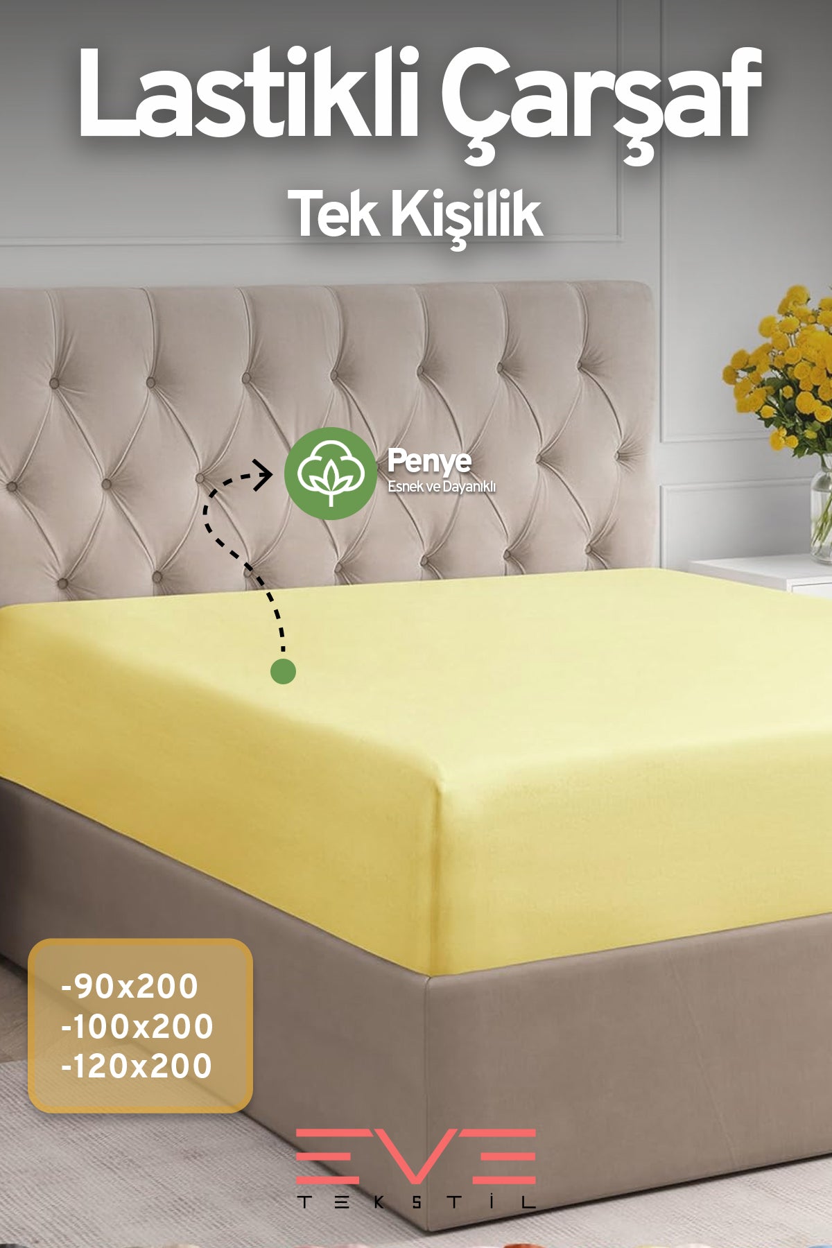 Fitted Yüksek Kaliteli Penye Kumaş Tek Kişilik Lastikli Çarşaf
