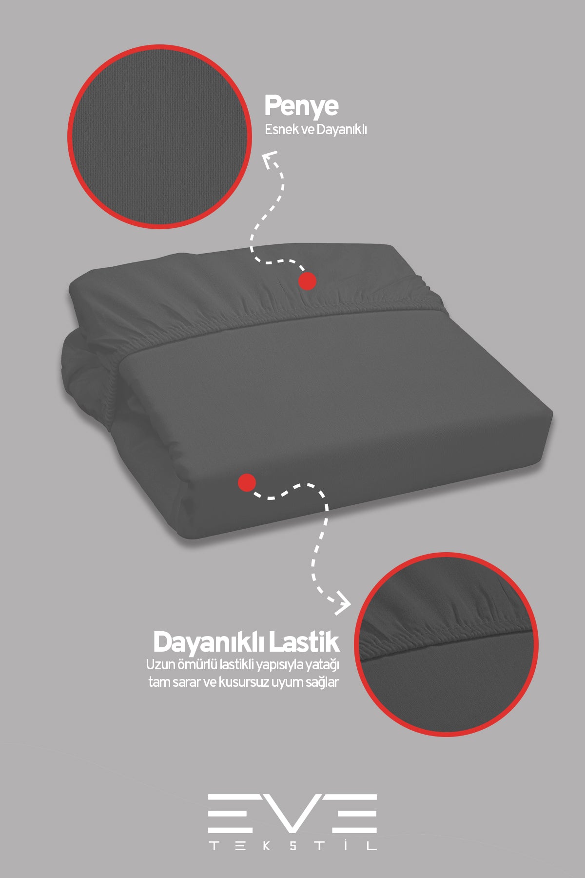 Fitted Yüksek Kaliteli Penye Kumaş Tek Kişilik Lastikli Çarşaf