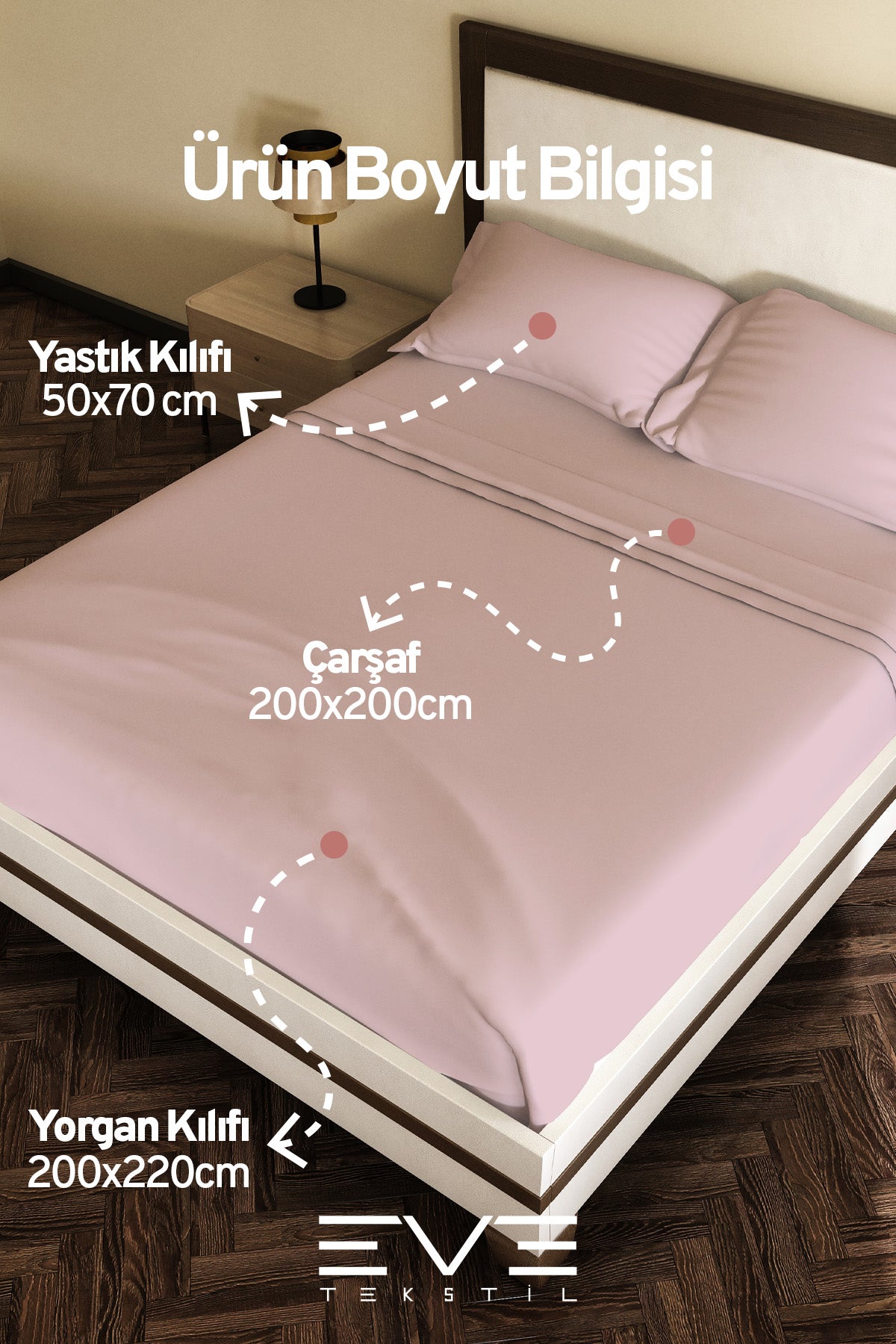 Ranforce Çarşaflı Yastık Ve Yorgan Kılıflı Çift Kişilik Nevresim Takımı 200x220 Cm