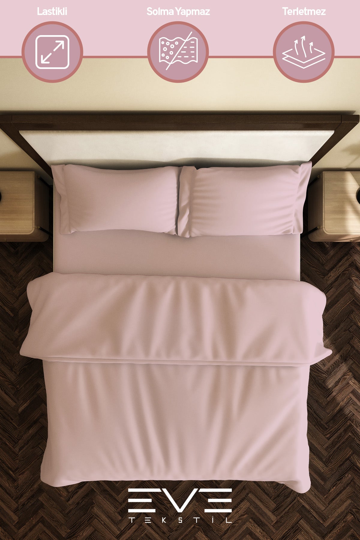 Ranforce Çarşaflı Yastık Ve Yorgan Kılıflı Çift Kişilik Nevresim Takımı 200x220 Cm