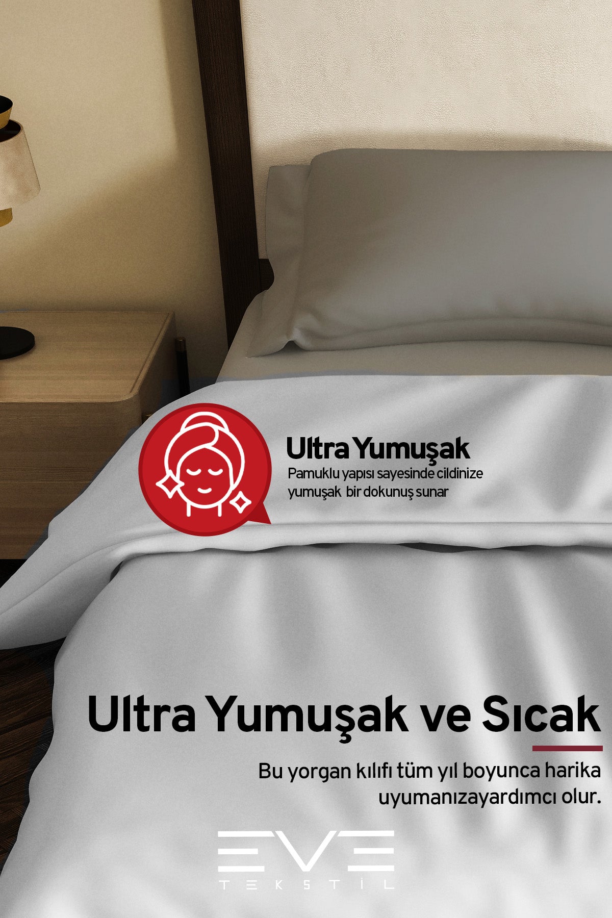Pamuklu Ranforce Kumaş Çift Kişilik Antialerjik Modern Nevresim Yorgan Kılıfı 220x240 Cm