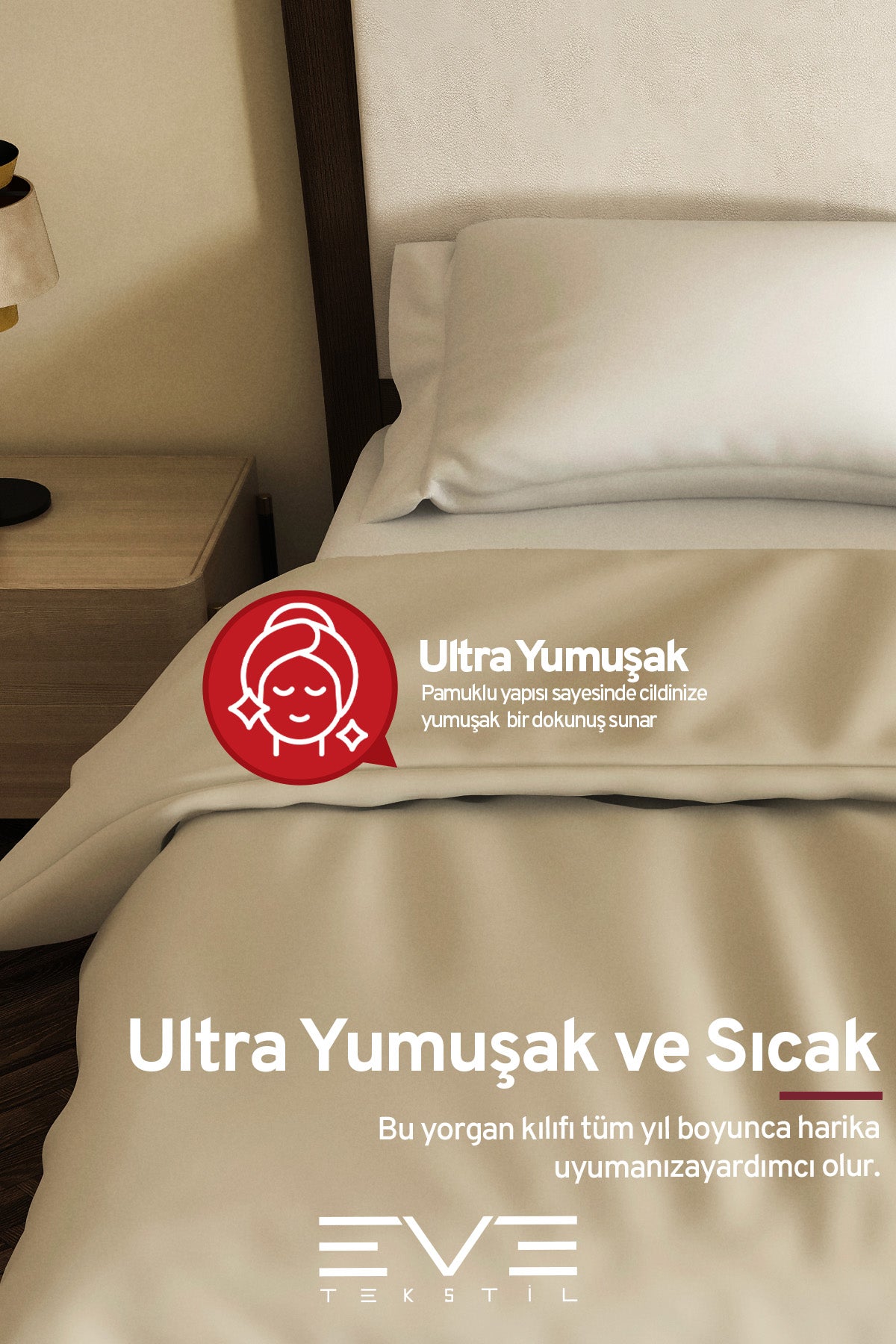 Pamuklu Ranforce Kumaş Çift Kişilik Antialerjik Modern Nevresim Yorgan Kılıfı 220x240 Cm