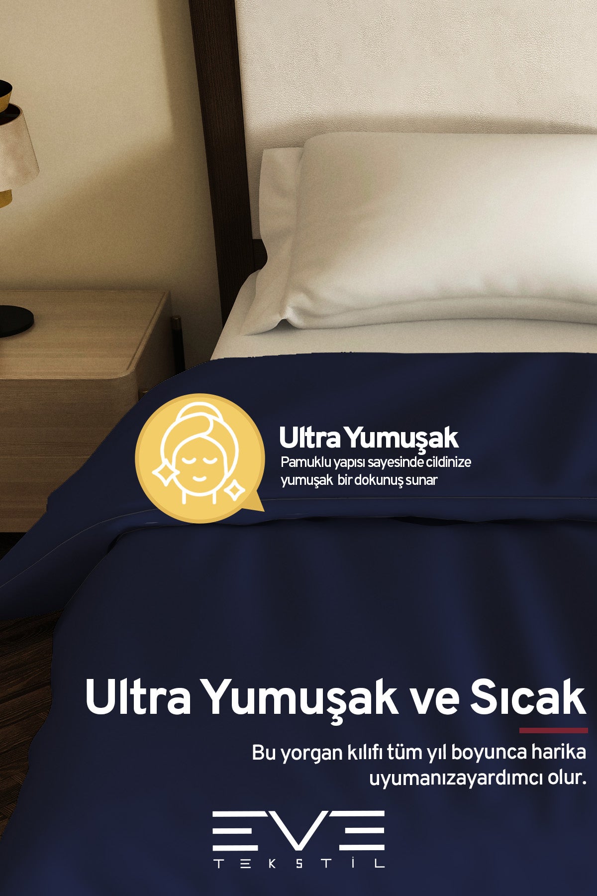 Pamuklu Ranforce Kumaş Çift Kişilik Antialerjik Modern Nevresim Yorgan Kılıfı 220x240 Cm