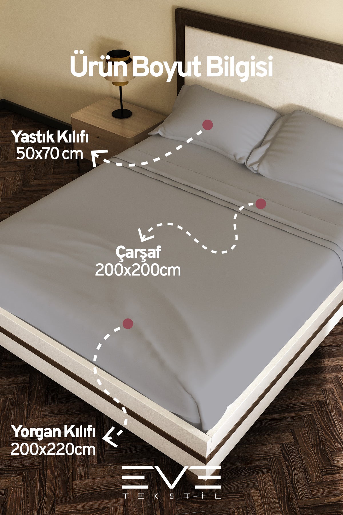 Ranforce Çarşaflı Yastık Ve Yorgan Kılıflı Çift Kişilik Nevresim Takımı 200x220 Cm