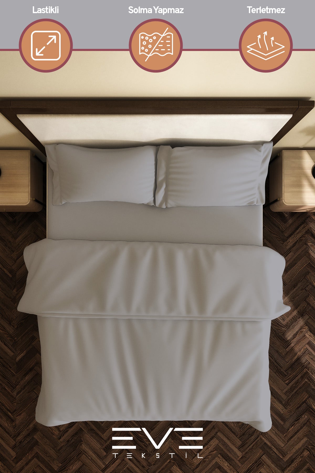 Ranforce Çarşaflı Yastık Ve Yorgan Kılıflı Çift Kişilik Nevresim Takımı 200x220 Cm