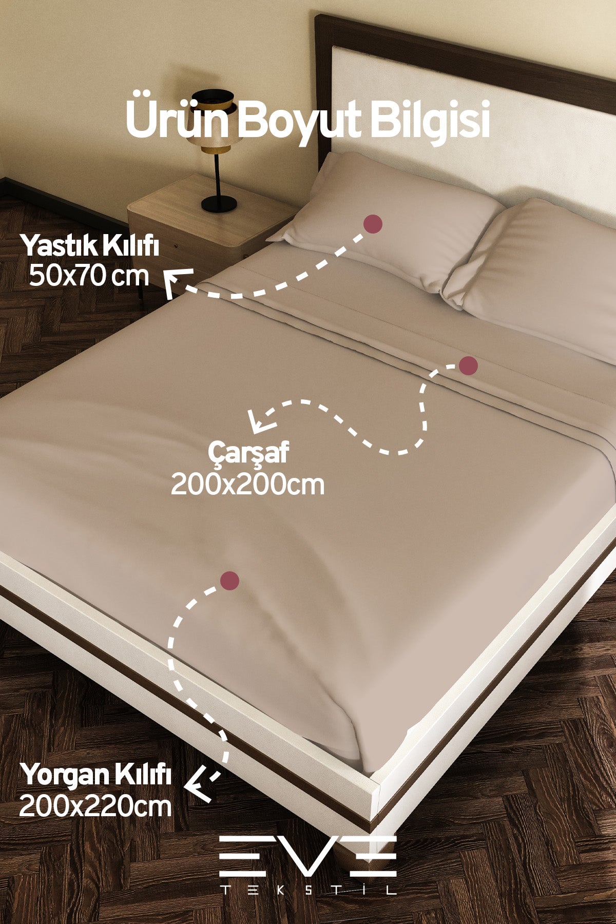 Ranforce Çarşaflı Yastık Ve Yorgan Kılıflı Çift Kişilik Nevresim Takımı 200x220 Cm