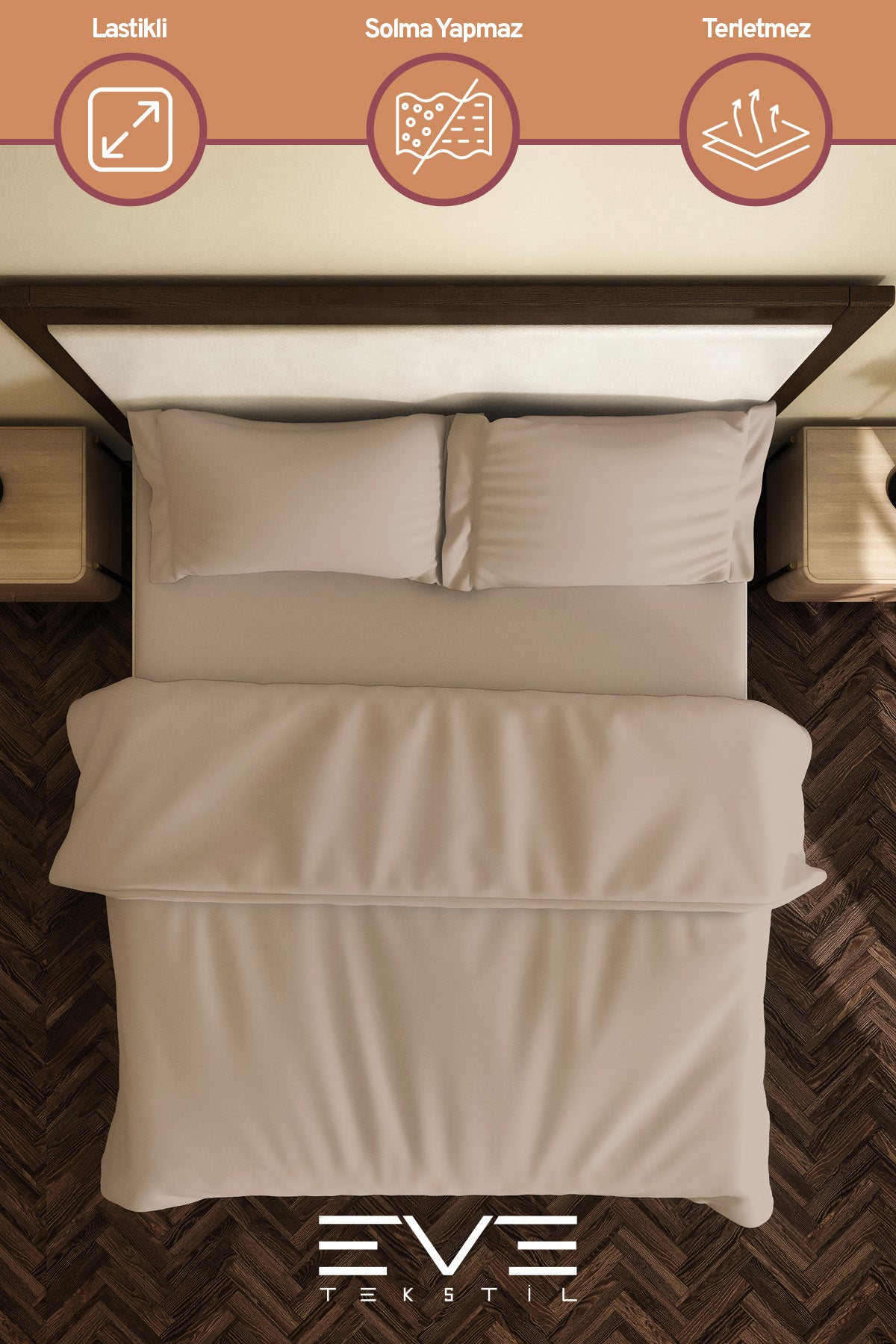 Ranforce Çarşaflı Yastık Ve Yorgan Kılıflı Çift Kişilik Nevresim Takımı 200x220 Cm