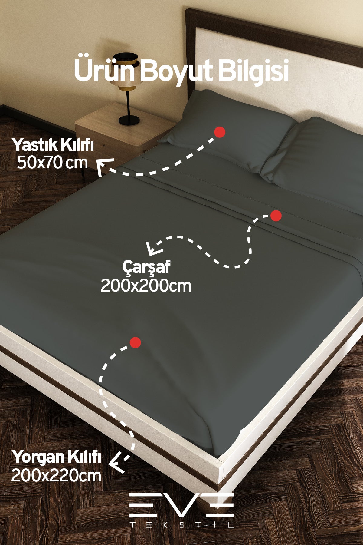 Ranforce Çarşaflı Yastık Ve Yorgan Kılıflı Çift Kişilik Nevresim Takımı 200x220 Cm
