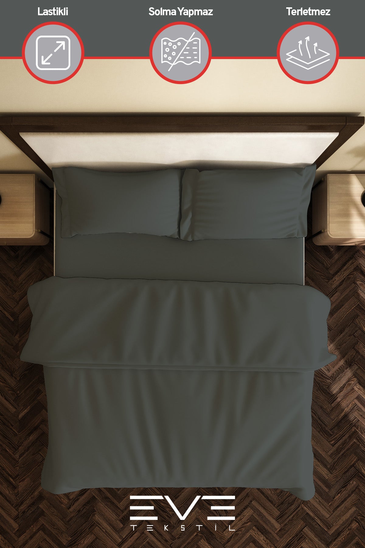 Ranforce Çarşaflı Yastık Ve Yorgan Kılıflı Çift Kişilik Nevresim Takımı 200x220 Cm