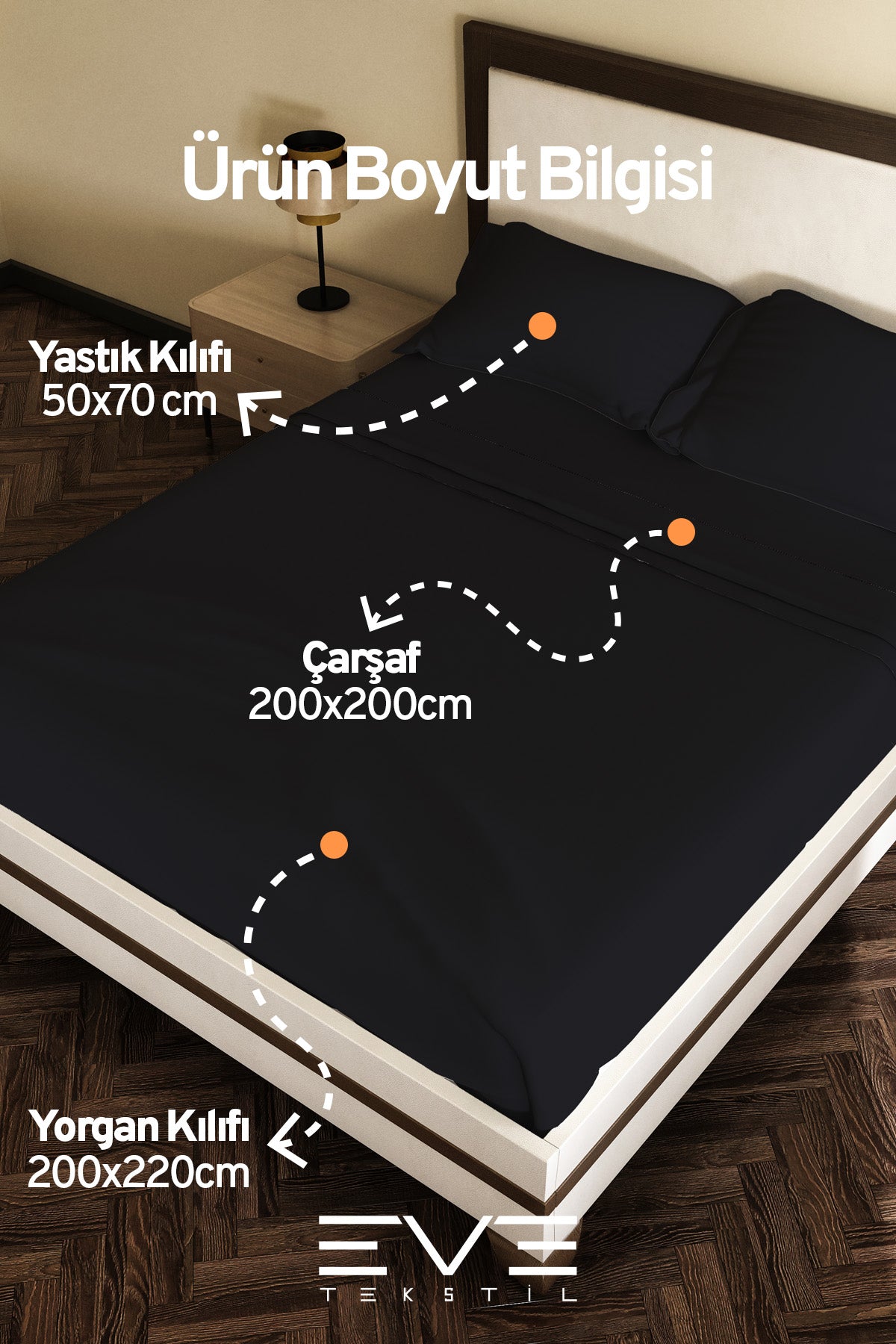 Ranforce Çarşaflı Yastık Ve Yorgan Kılıflı Çift Kişilik Nevresim Takımı 200x220 Cm