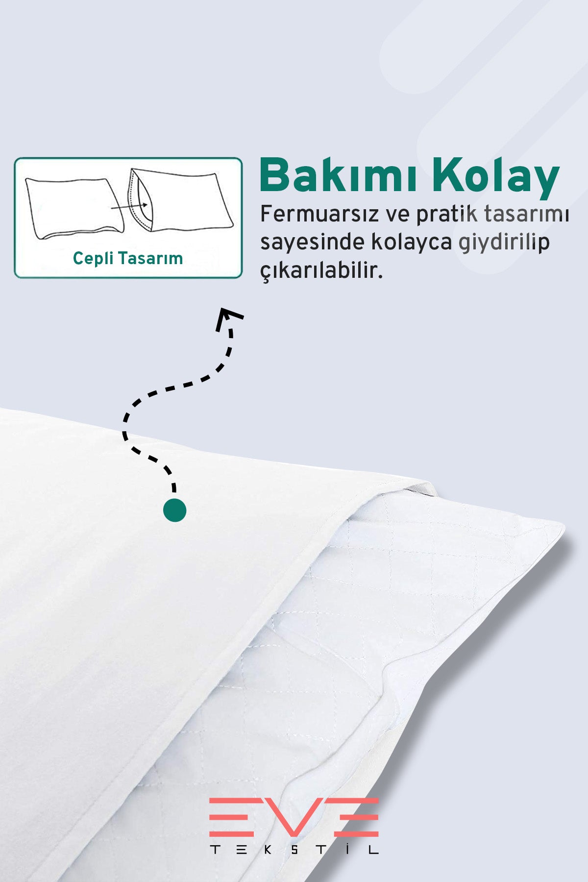 2 Adet RanForce Düz Pamuk Antibakteriyel Yıkanabilir Lüks Yastık Kılıfı 50x70cm
